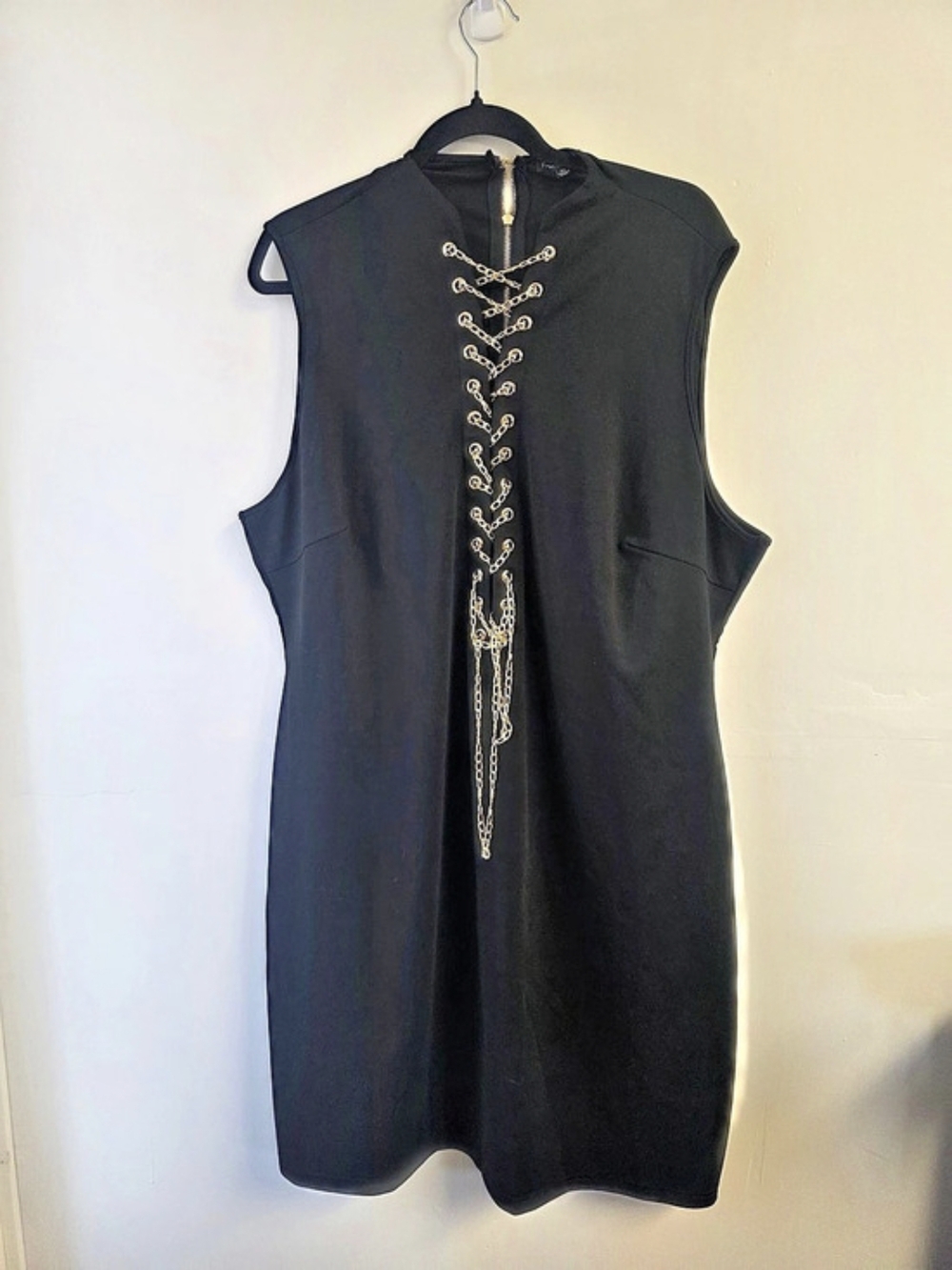 Black Lace-Up Mini Dress Size 3XL Like New
